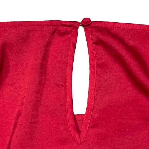 BCBGMAXAZRIA Red Iselin Midi Drape Dress Size Small - Picture 8 of 13